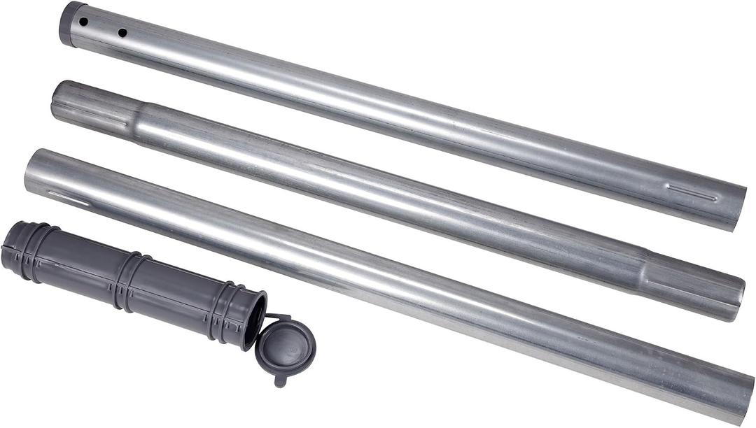Household Essentials Heavy-Gauge 3-Piece Outdoor Clothesline Pole with Ground Sleeve — 85″ Galvanized Steel Freestanding Support Post with Nuts & Bolts for Receiver Bracket (Bracket Sold Separately)