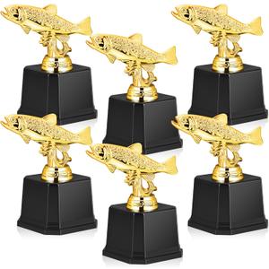 Taiyin 53 Inch Small Fishing Trophy Award Gold Large Mouth Bass Fish Design on Black Base Funny Trophy for Fishing Tournaments Competitions Ceremonies Fish Derbies