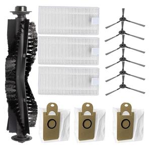 Replacement Part for iHome AutoVac Nova S1 Pro Robot Vacuum Accessories | Parts # iHRVS1PRO-3BLK, iHRVS1-3BLKS, iHRV9-BLKS | Include 1 Main Brush+6 Side Brush+3 Filter+3 Dust Bag