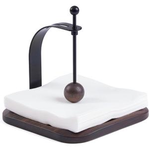 Rain Tree Wood Napkin Holder, Elegant Wood Square for Table Dispenser with Weighted Arm, Perfect for Kitchen, Office, Restaurant,Home Dcor, Cafe & Outdoor Use, Luxury Warming Gift