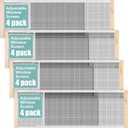 Hicarer 4 Pcs Adjustable Window Screen, 10 Inches High x 25-45 Inches Wide