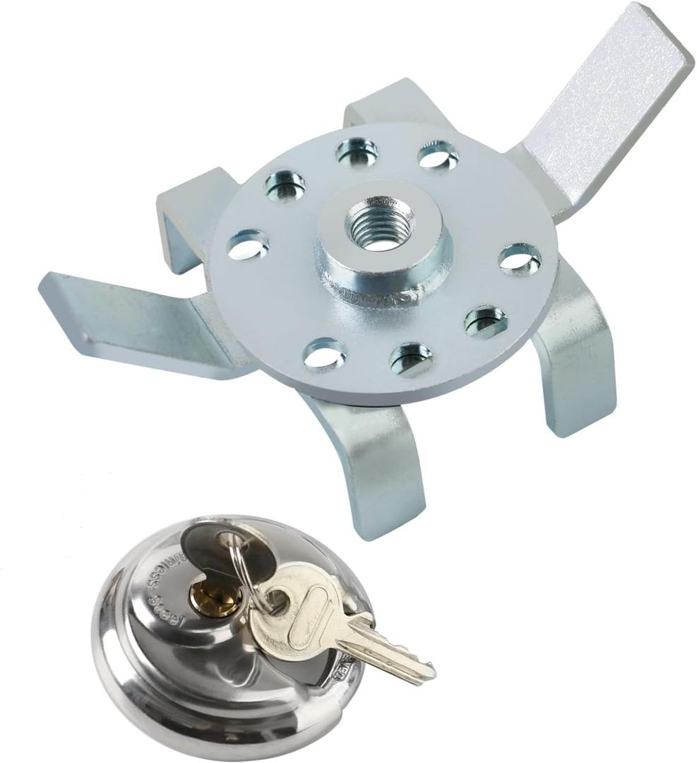 PACEWALKER RV Double Propane Tank Locking Device 3/8''-16 Threaded Shaft Anti-Theft RV Gas Tank Lock Security Dual Propane Tank with Shackle Lock