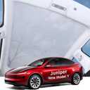 Upgraded Sunshade Roof for Tesla Model Y Juniper Accessories 2025 2026, [Mesh Fabric& No-Sag & Magnetic Design] Heat Insulation Class Roof Sun Shade for Tesla Model Y Accessories, Gray, 2PCS