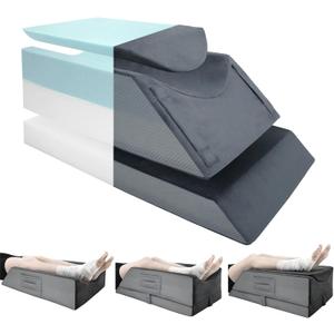 Leg Elevation Pillows for After Surgery,4-Height Adiustable Leg Elevating Pillow,Knee Surgery Recovery Equipment,Knee Pillow,Leg Pillow,Washable/Removable Cover(29"x16.5"x9.5")