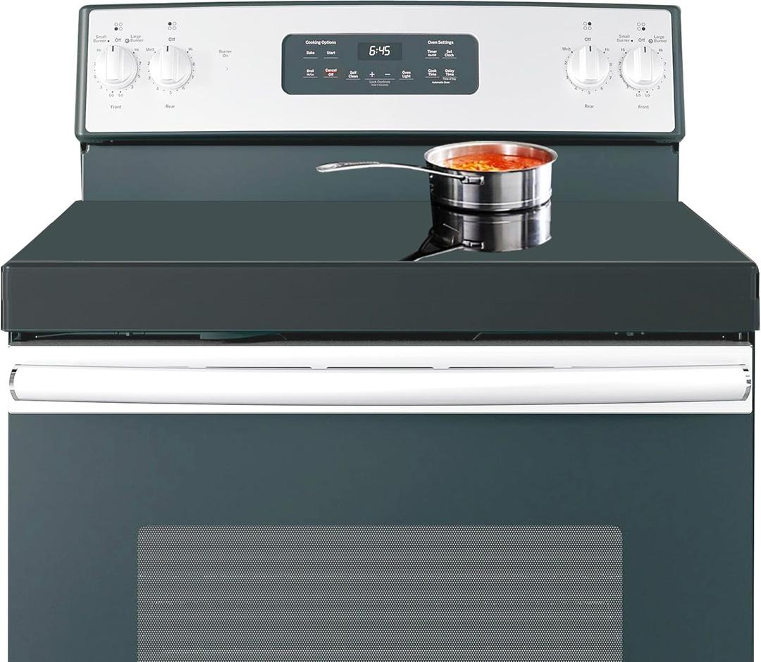 Stainless Steel Gas Stove Top Cover, Noodle Board Cooktop Cover, Kitchen Organizer for Gas and Electric Stove Range Expanding Kitchen Space, Large Size 36"x 23.6"x3", Black