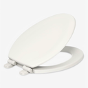 KOHLER Stonewood Quiet-Close, Elongated Toilet Seat Soft Close, Durable Wood, Easy Installation, Universal Fit, Home Essentials, Biscuit Finish, K-20466-96