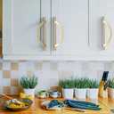 Amerdeco 10 Pack Brushed Gold Cabinet Pulls, 7.5 Inch(192MM) Hole Centers, Kitchen Cabinet Handles, Hardware, Drawer Pulls