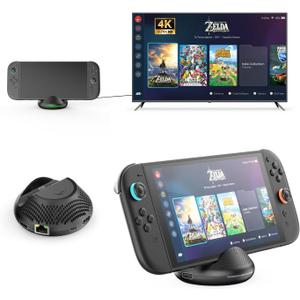 Klipdasse Switch 2 TV Dock 4K/60Hz HDR with HDMI 2.0 Adapter/1000Mbps Ethernet LAN Port/Type C Port/PD3.0 (Need Firmware Upgrade Version 21.0.0)