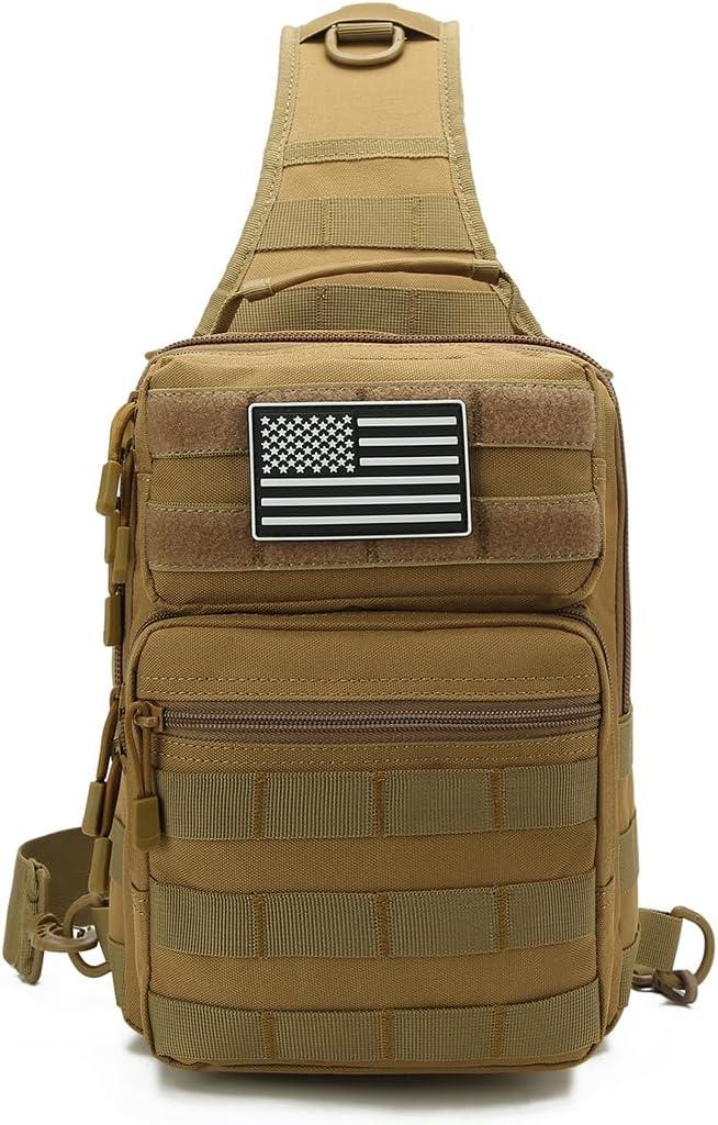 Tactical Sling Bag Backpack for Men Molle Shoulder Bag Pack Daypack Backpack for Hunting, Hiking, Traveling, Camping