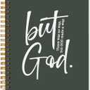 Inspirational Green Christian Bible Journals for Women Men, but God Christian Notebook, Prayer Journal for Women Men, Bible Notebooks for Note Taking, Spiral Notebook 5.5x8.3 with 164 Pages
