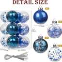 Briful 80mm/3.15" Shatterproof Clear Plastic Christmas Ball Ornaments Decorative Transparent Xmas Balls Baubles Set with Stuffed Delicate Decor Hanging Christmas Tree Ornaments(12 Counts, Blue)