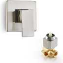 Shower Valve Kit, Single Handle Mixing Valve Shower Control Valve Kit Single Function Rough-In Valves Set, Brushed Nickel Tub Valve and Trim Kit