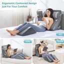 Kingfun 4pcs Orthopedic Bed Wedge Pillow Set for Sleeping, Memory Foam for Sleeping,Breathable Triangle Pillow Wedge, Post Surgery Memory Foam for Back, Leg Pain Relief, Sitting, 4 Piece Set