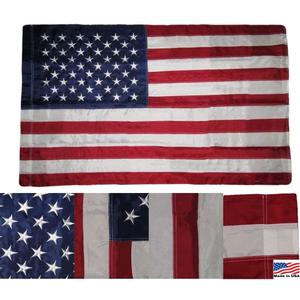 US Flag 2.5'x4' US AMERICAN FLAG 28x40 inch (Pole Sleeve) Outdoor SolarMax Nylon Flag (Embroidered Stars & Sewn Stripes) - 100% Made in America / Military Grade Fabric