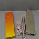 ANGENIL Plancha de pelo y rizador 2 en 1, alisador de pelo rosa de doble voltaje de titanio, plancha plana inica de silicona antiquemaduras con alfombrilla de silicona resistente al calor y cepillos
