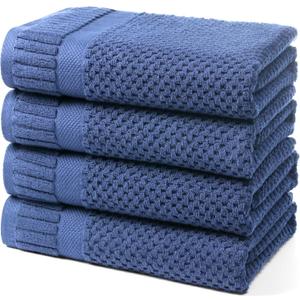 100% Cotton Bath Towels for Bathroom,Highly Absorbent Bath Towels Set Quick Dry,Luxury Soft Towels for Hotel(4 Piece,Electric Blue)
