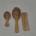 MRD Hair Brush Set, Natural Bamboo Comb Paddle Detangling Hairbrush, Wide-tooth and tail comb No Bristle, suit for Women Men and Kids Thick/Thin/Curly/Dry Hair Gift kit