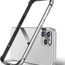 New Aluminum Frame Metal Bumper Frame Slim Hard Case Cover for iPhone15 Pro MAX, Metal Frame with Soft Inner Bumper, Raised Edge Protection (Silver, for iPhone15 Pro Max)