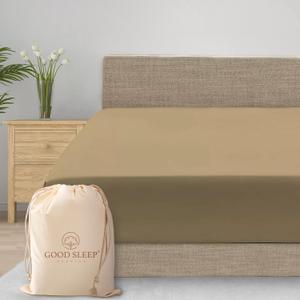 Good Sleep Bedding King Size Fitted Sheet - 800 Thread Count, Deep Pocket 16", "Soft & Breathable, 100% Egyptian Cotton, Hotel Style - Taupe