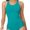 Beautikini Period Swimwear Women's One Piece Leak Proof Menstrual Bathing Suit Racerback Training Swimsuit for Teens Girls Medium