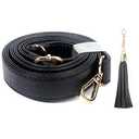 BEAULEGAN Purse Strap Replacement - Full Grain Microfiber Leather - 59 Inch Long Adjustable for Crossbody Shoulder Bag - 0.7 Inch Wide, Black/Gold