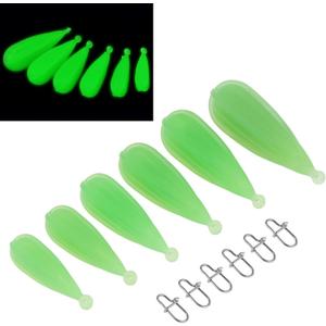 Conskyee Fishing Practice Plugs, Soft PVC Luminous Bait Casting Plug, 6 Mixed Sizes Weight Kids Fishing Sinker Molds for Improving Casting Skills, 1/5oz, 1/4oz, 3/8oz, 2/5oz, 1/2oz, 3/4oz