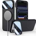 Nillkin for iPhone 17 Pro Case with Camera Cover, Compatible with MagSafe, Full Camera Protection, Shockproof Protective, Adjustable Kickstand, iPhone 17 Pro Case with Stand 6.3 inch, Black