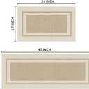 Artoid Mode Beige Absorbent Rectangle Non-Skid Kitchen Mats Set of 2, Home Mats Washable Natural Rubber Back Kitchen Rugs for Floor - 17x29 and 17x47 Inch