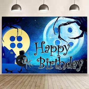 Horror Movie Birthday Decorations,Horror Movie Happy Birthday Banner Backdrop for Kids Birthday Party Supplies (5x3ft)