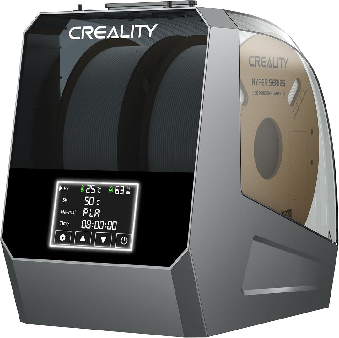 2026 New Creality Space PI Filament Dryer Plus, Dual-Spool 3D Printing Filament Dryer Box, Adjustable Temp 45-70, 360 Hot-Air & Real-Time Humidity Monitor, 12 Filament Presets