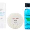 Hotel Toiletries Amenities Bulk Individually Wrapped 30ml Shampoo & Conditioner 2 in 1, Round Tissue Pleated 28g Cleaning Travel Soap In Bulk, 1FLOZ Disposable Outlast Mouthwash 30 Set (1 Count (Pack of 90))