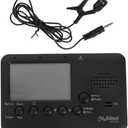 Digital Wind Instrument Tuner Metronome for Alto Saxophone, Flute, Trumpet, Clarinet, Large LCD Display, Clip-on Pickup, 3 Modes, Black