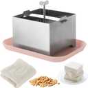 Tofu Press Stainless Steel, SUS304 Paneer Maker with Presser Towel and Drip Tray for Firm or Extra Firm Homemade Tofu Without Crack(Small Size, 500 Grams)