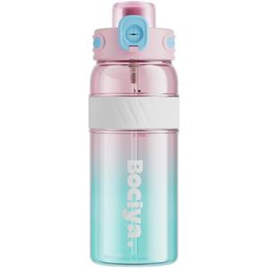 ZZT 34 oz Plastic Water Bottles, Sports Water Bottle With compass,Leakproof,Double Drinking,Sports Water Bottle for Indoor and Outdoor Activity  (Pink)