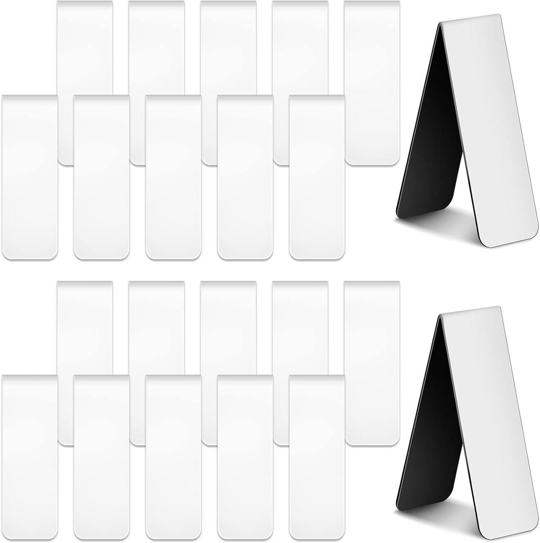 Eaasty 30 Pieces Magnetic Bookmark Book Marker Clip Sublimation Page Marker for Home Students Teachers Classroom Office Reading Supplies (Classic)