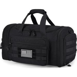 HILOMON Tactical Travel Duffle Bag for Men, 45L Expandable Water-Resistant Mens Carry-on Weekender Overnight Gym Bag with Shoe Compartment