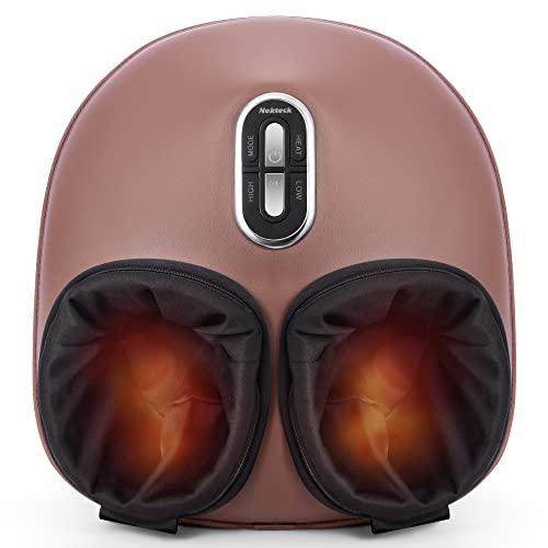 Nekteck Shiatsu Foot Massager Machine with Soothing Heat, Deep Kneading Therapy, Air Compression, Improve Blood Circulation and Foot Wellness,Relax for Home or Office Use(Brown)