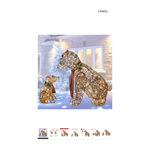 Lighted Polar Rattan Bear Family 2PCS - HOYECHI Large All-Weather Light Up Outdoor Christmas Décor for Front Yard and Lawn with 140 LED Lights, Zip Ties, and Ground Stakes