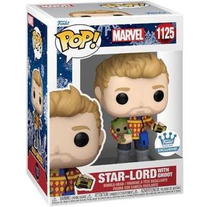 Funko Pop! Marvel: The Guardians of the Galaxy Holiday Special - Star-Lord with Groot Exclusive Vinyl Figure
