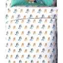 Jay Franco Kids Sheet Set with Fitted, Flat Sheets & Pillow Cover - Ultra-Soft Bedding with Pillowcase for Room Decor, White - Bluey, 3 Piece Twin