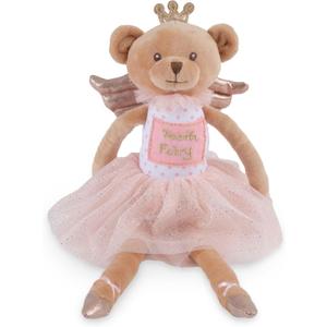 Bearington Collection Tooth Fairy Tooth Holder Plush Pillow for Girls  Hanging Doll for Bed, Door, Nightstand - Bear Sparkles 14"
