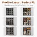 StorageWorks 2 Pack Shoe Organizer for Closet, Foldable Shoe Storage Box with Adjustable Dividers, Fabric Shoe Boxes Organizer for 32 Pairs, Closet Organizers and Storage Bin for Boots, Sneakers, Grey