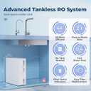 iSpring RO500AK-BN Reverse Osmosis Water Filter, NSF 58 Certified, 500 GPD Tankless Under Sink RO System, Natural pH Alkaline Remineralization, 2:1 Pure to Drain Ratio, Brushed Nickel Faucet