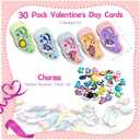 30 Packs Party Favors for Kids, Valentines Day Gifts for Classroom with 30 Cards,Shoe Charms Shoe Decorations with Assorted Cute Designs for Girls Boys Clogs