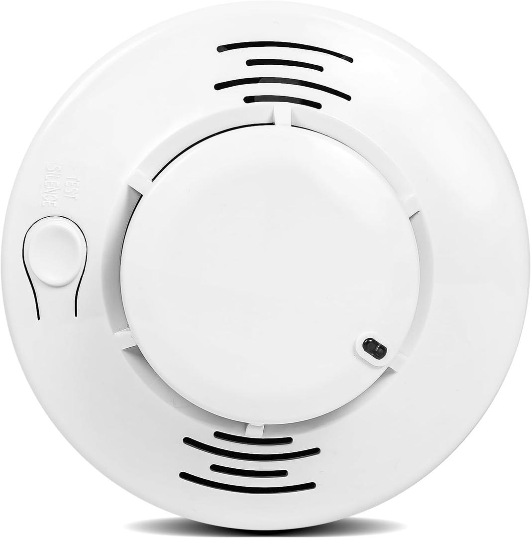 Independent Smoke Alarm, high-Decibel Alarm (85dB), LED Flashing, Silent Test Button, Easy Installation, AA Battery Powered, Traditional, Nostalgic and Stable, Suitable for bedrooms