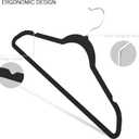 Black Velvet Hangers 60 Pack, Slim Space Saving Suit Hangers for Closet Organizer, Rotating Silver Hook, Non Slip Clothes Felt Hanger Heavy Duty for Coat,Shirt, Pants, Camisole, Dress