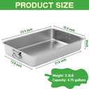 23.5''x15.5''x4''roasting Pan Stainless Steel Turkey Roasting Pan Extra Large Thickened Baking Tray with Handle for Christmas Thanksgiving Oven Turkey Roasts Multilayer Lasagna Baked Goods