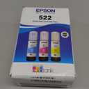 EPSON 522 EcoTank Ink Ultra-high Capacity Bottle Color Combo Pack (T522520-S) Works with EcoTank ET-2720, ET-2800, ET-2803, ET-2840, ET-4700, ET-4800, ET-4810