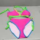 Blooming Jelly Women's Bikini Set Two Piece Swimsuit Triangle Top String Mid Rise Bottom Cheeky Bathing Suit (Medium, Hot Pink)