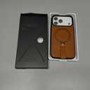 Butaiga for iPhone 17 Pro Max Leather Case with Stand, Anti-Slip Grip Ring, Fits for MagSafe (Brown, iPhone 17 Pro Max)